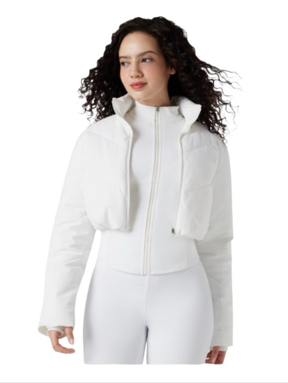 Halara PuffFlex 3-in-1 Stand Collar Cropped Puffer Coat L